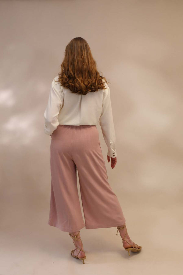 Spodnie Culotte z rozszerzaną nogawką Elsa koralowe