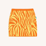Spódnica z wełny merino żakardowa pomarańczowo-żółta
