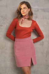 Spódnica mini sztruksowa różowa Naomi
