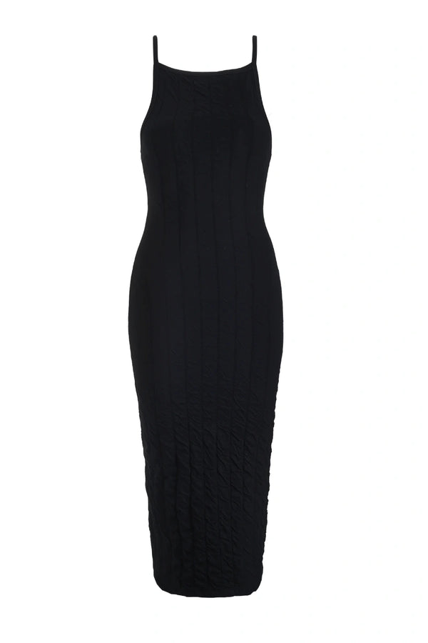 Dopasowana czarna sukienka na ramiączkach Monica - Nalu Bodywear